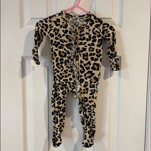 Post Peanut Leopard Footie Pajamas
